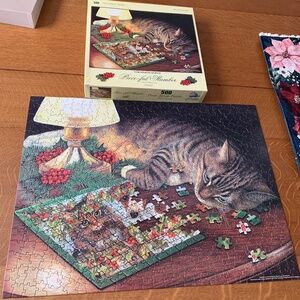 500 Piece Jigsaw Puzzle Christmas Cat